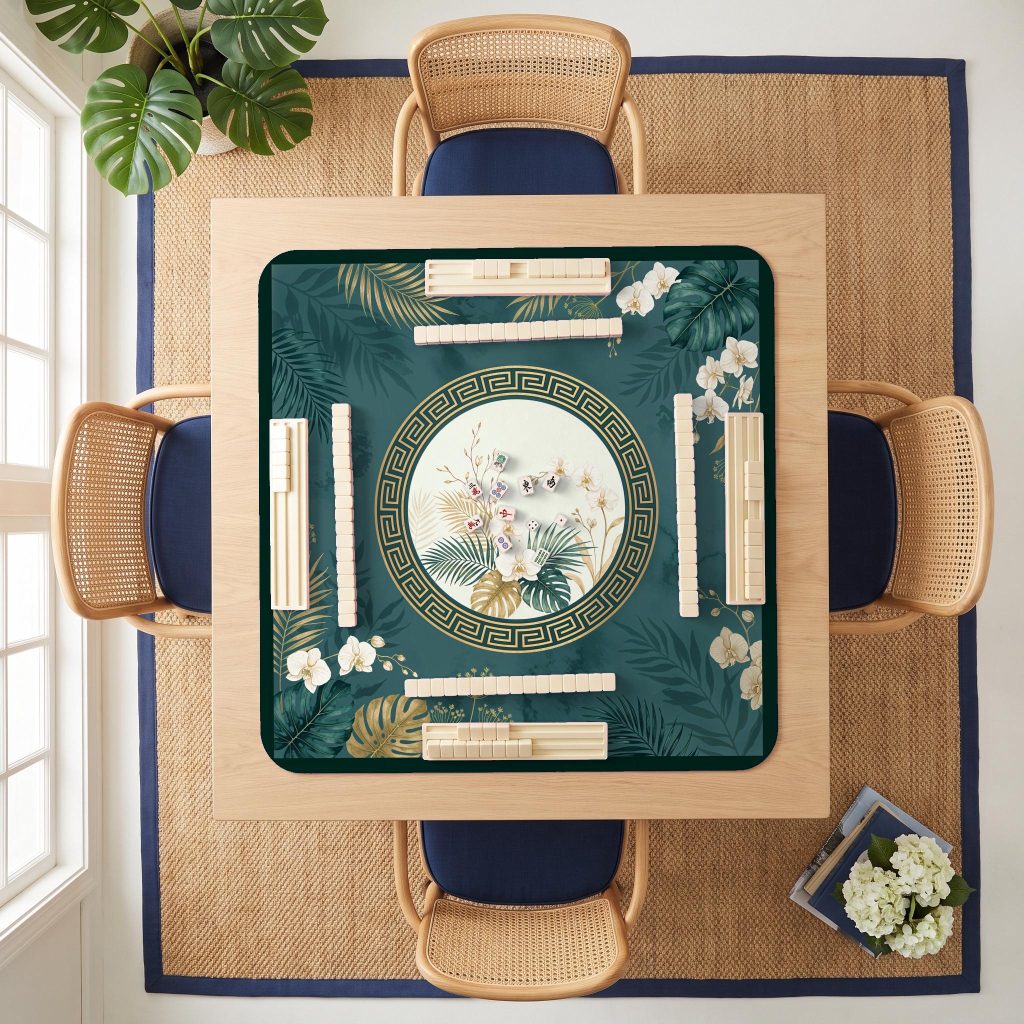Emerald Orchid Mahjong Mat — room overhead