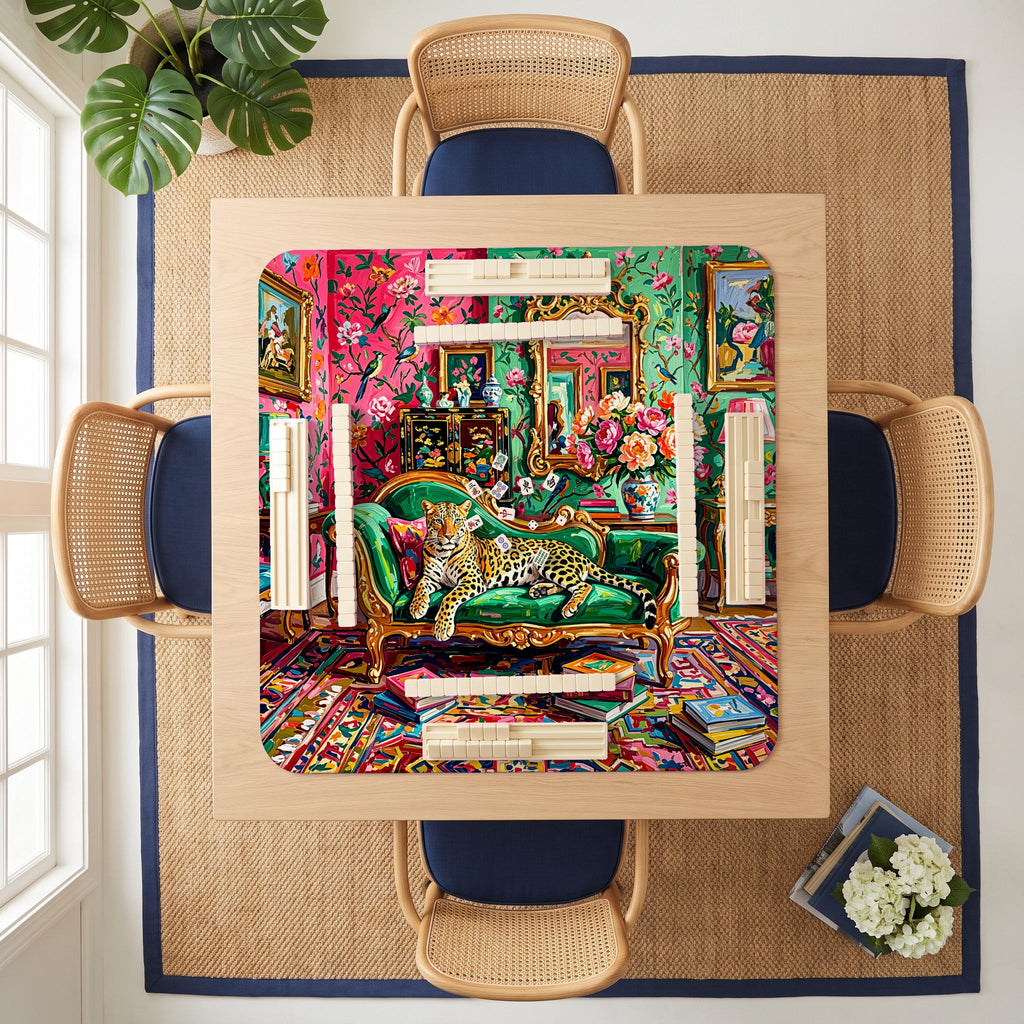 Leopard Lounge Mahjong Mat — room overhead