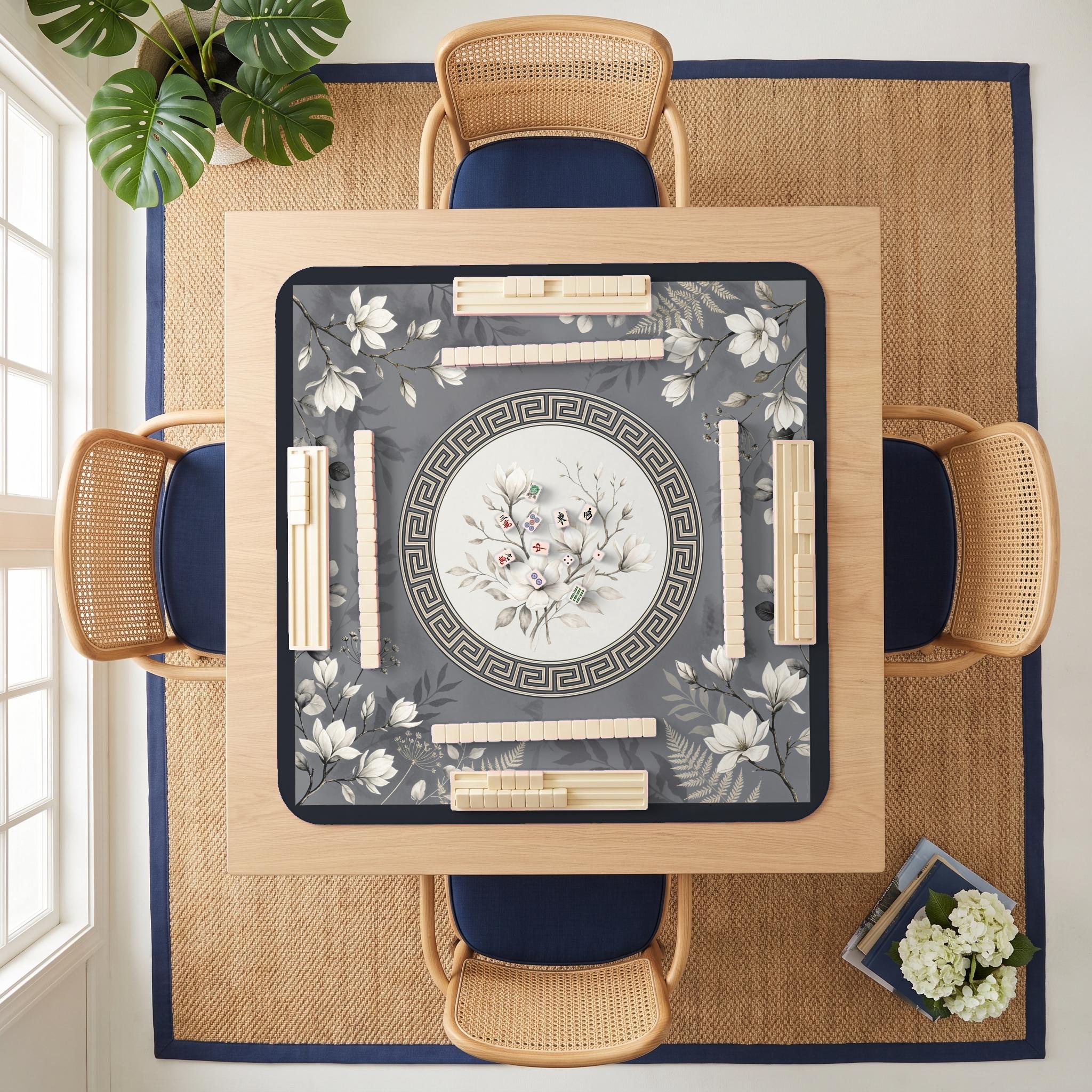 Magnolia Grayscale Mahjong Mat — room overhead