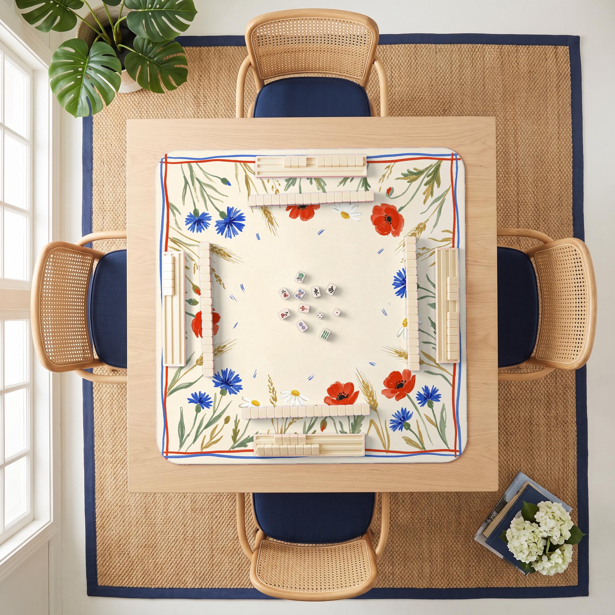 Poppy Meadow Mahjong Mat — room overhead