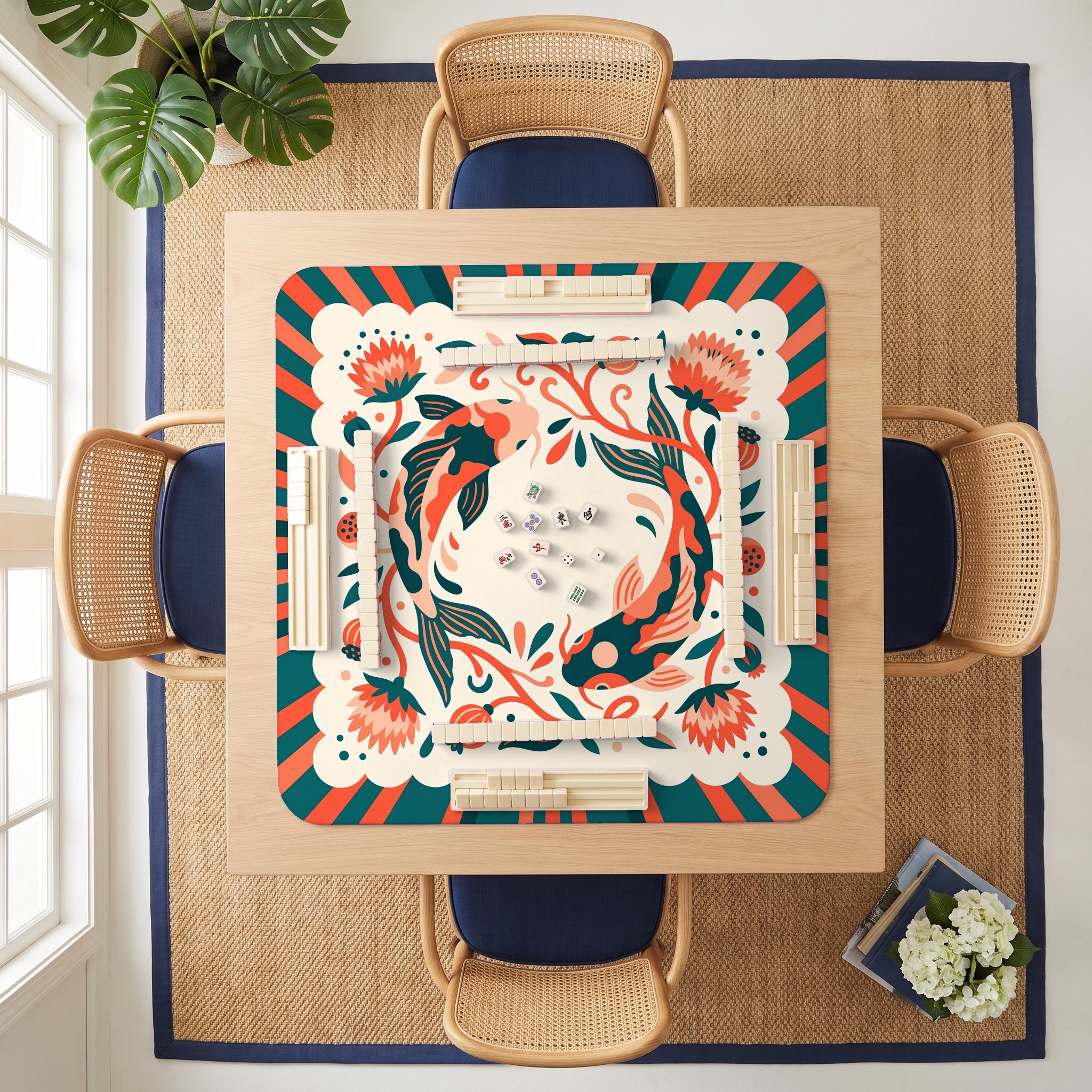 Koi Circle Mahjong Mat — room overhead
