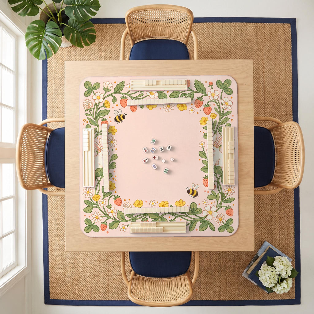 Strawberry Bunny Mahjong Mat — room overhead