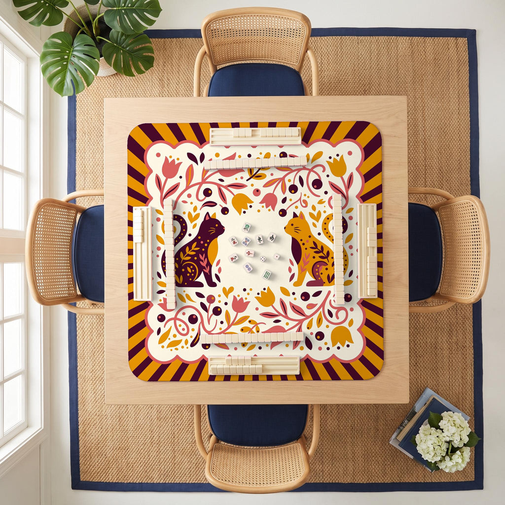 Tulip Cats Mahjong Mat — room overhead