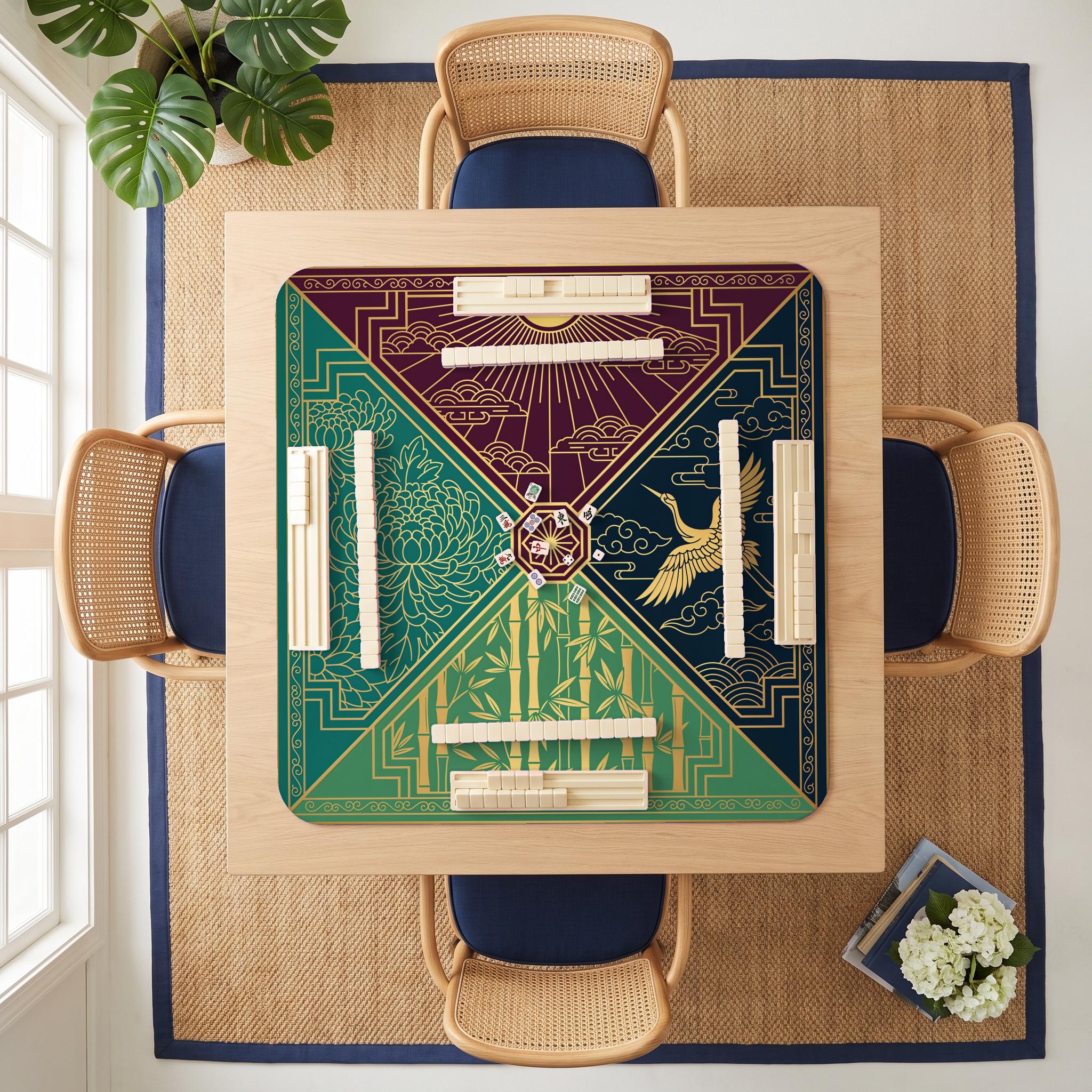 Deco Sunrise Quarters Mahjong Mat — room overhead