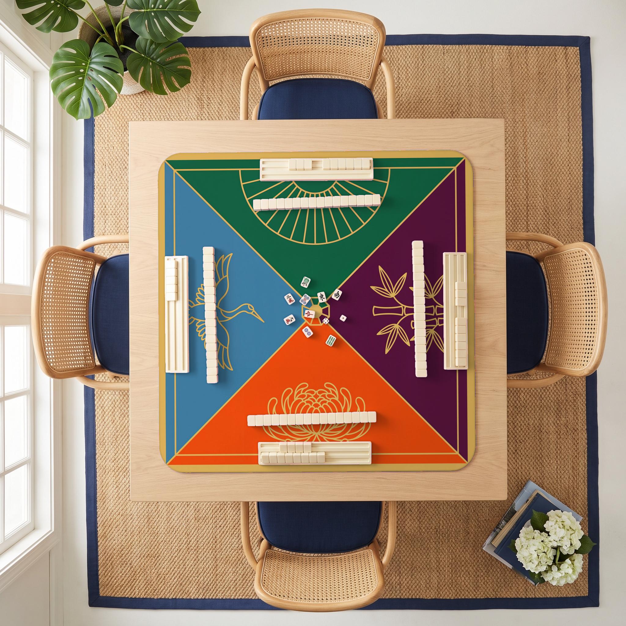 Deco Fan Quarters Mahjong Mat — room overhead