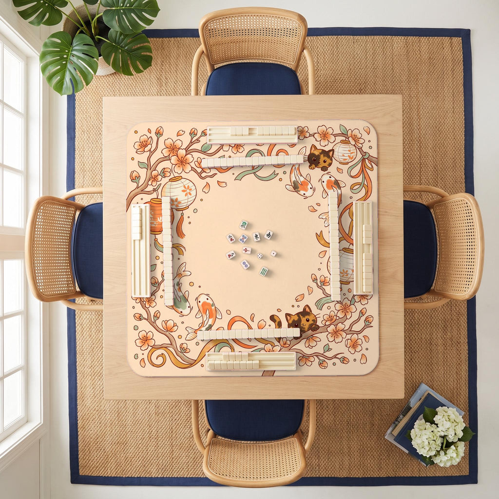 Lantern Koi Mahjong Mat — room overhead