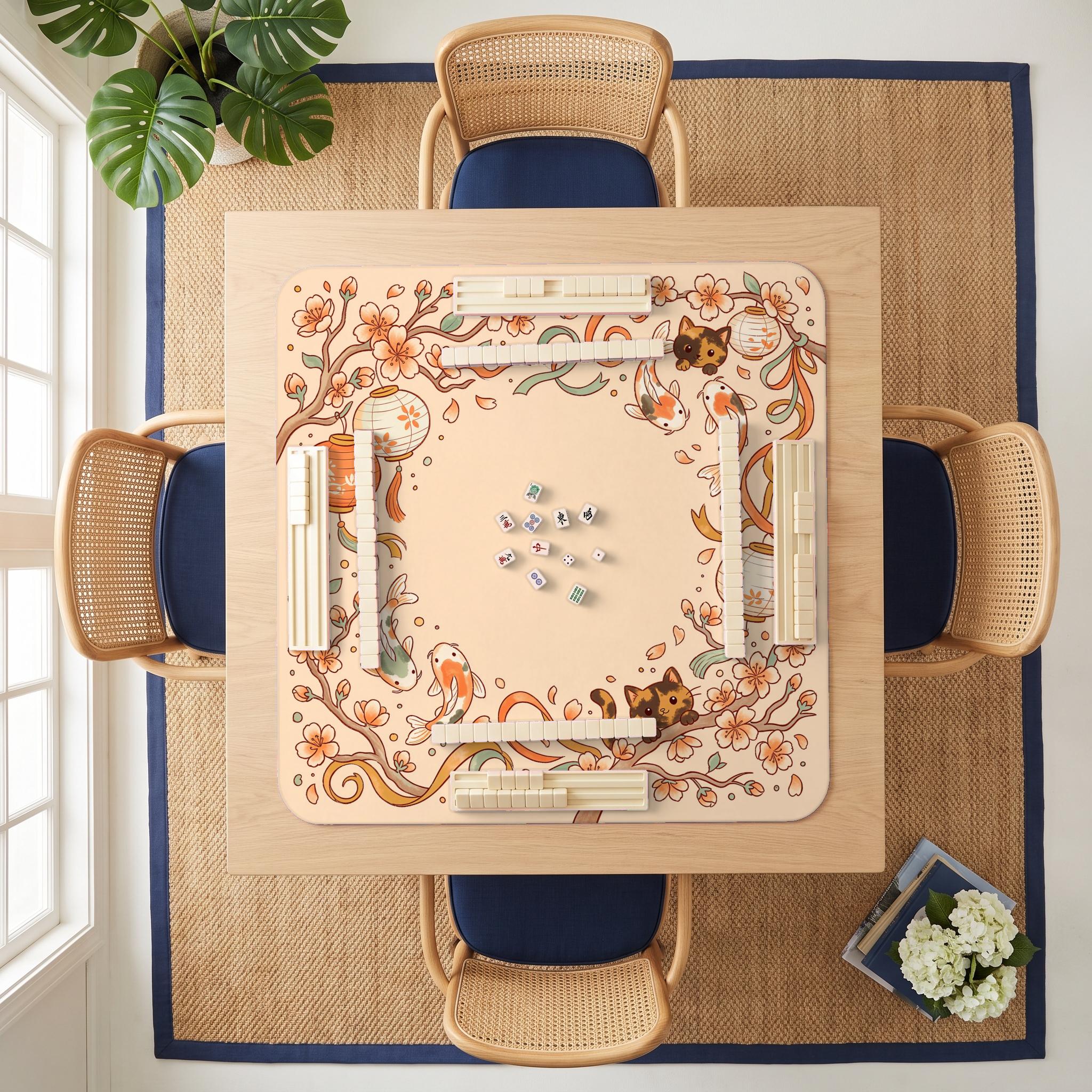Lantern Koi Mahjong Mat — room overhead