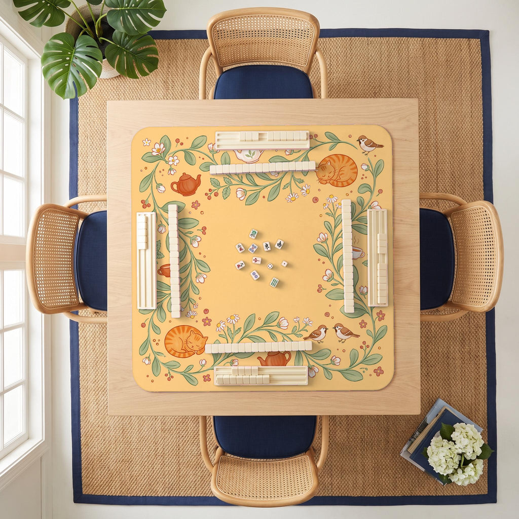 Teatime Cats Mahjong Mat — room overhead