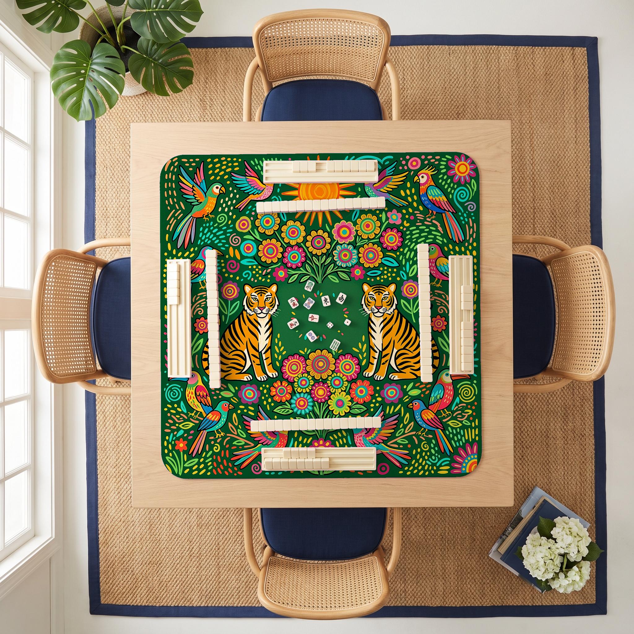 Folk Tigers Mahjong Mat — room overhead
