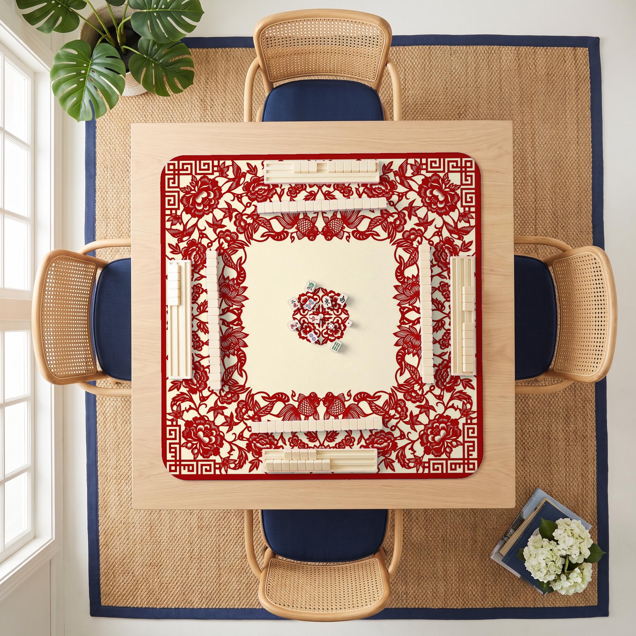 Jianzhi Redcut Mahjong Mat — room overhead