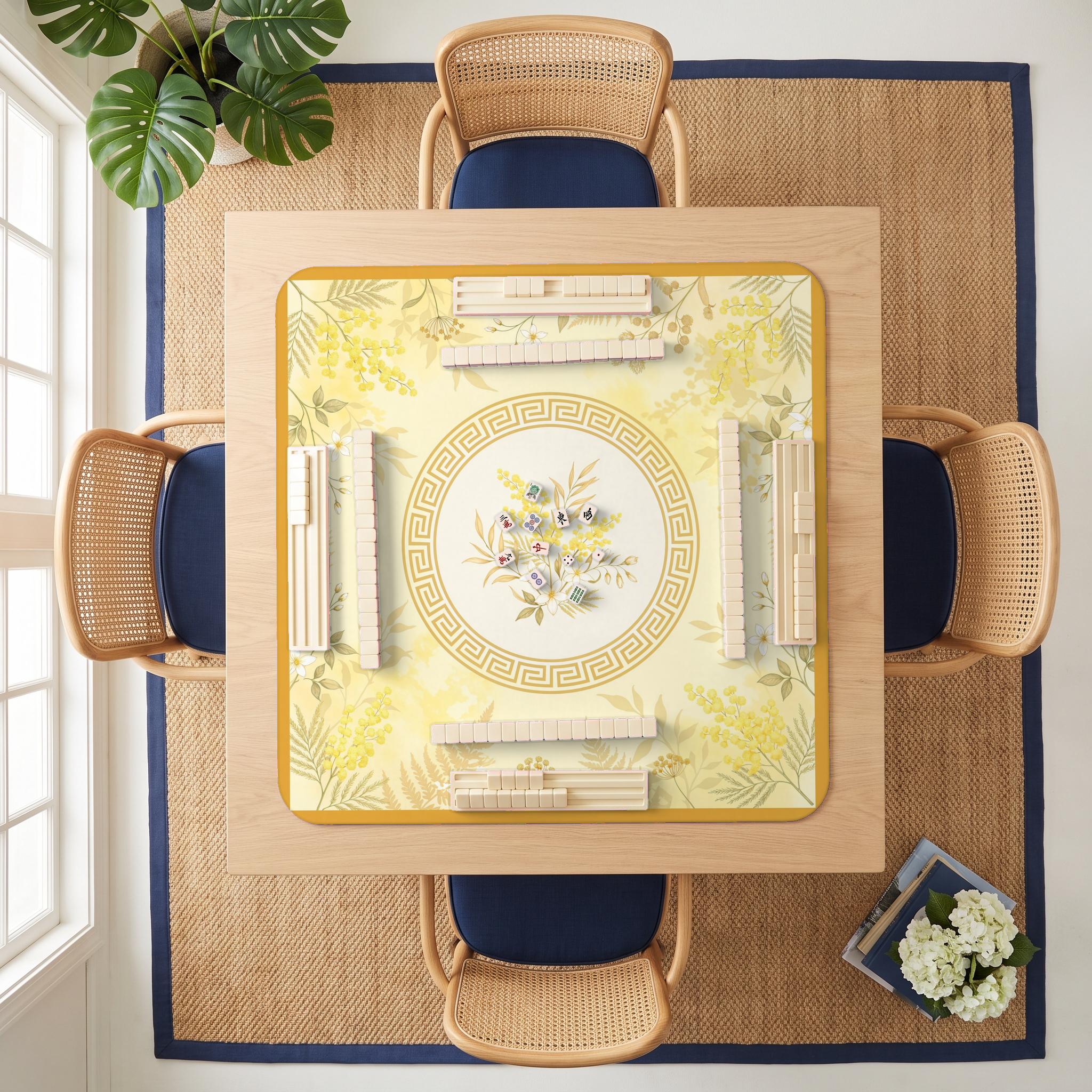 Mimosa Gold Mahjong Mat — room overhead