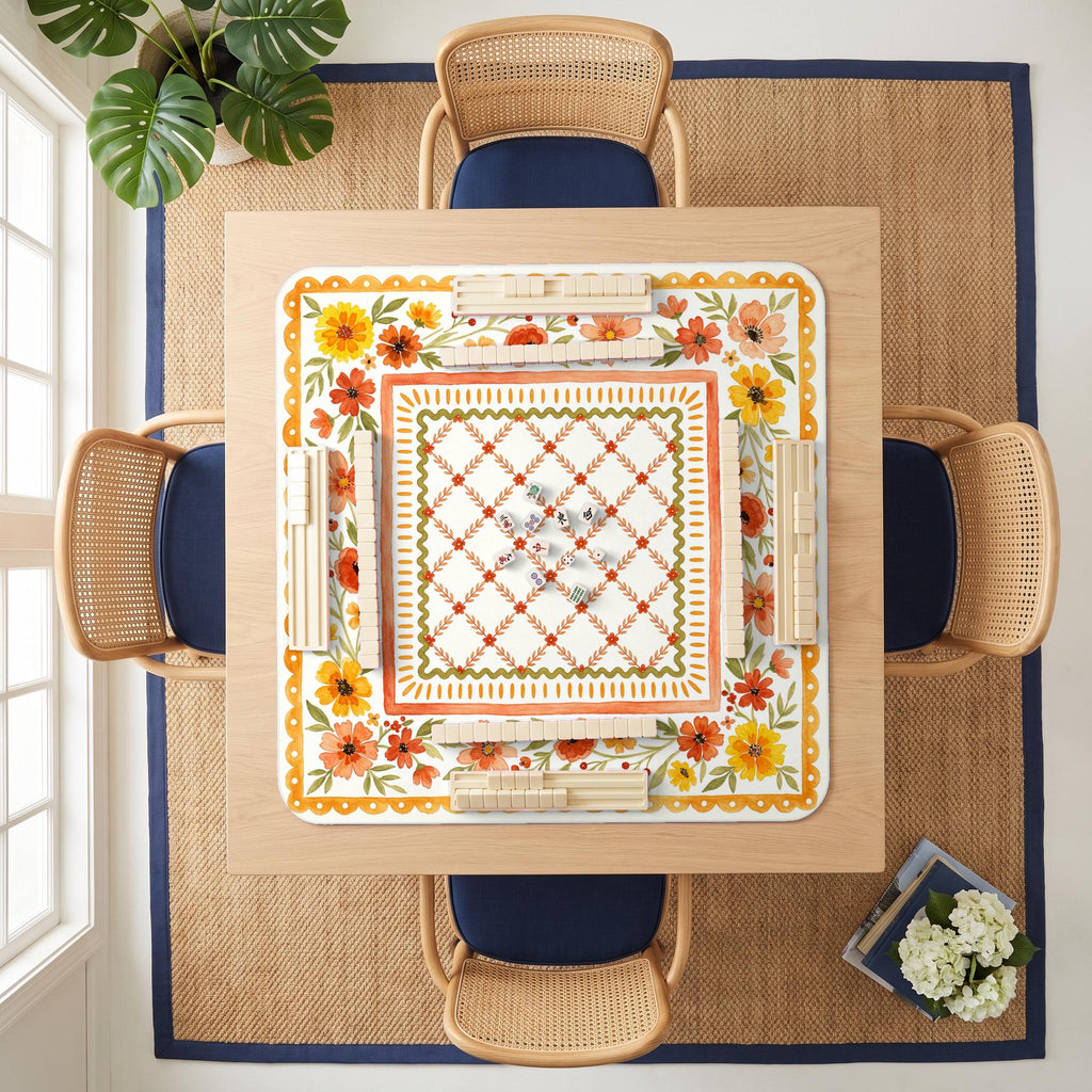 Marigold Folk Mahjong Mat — room overhead