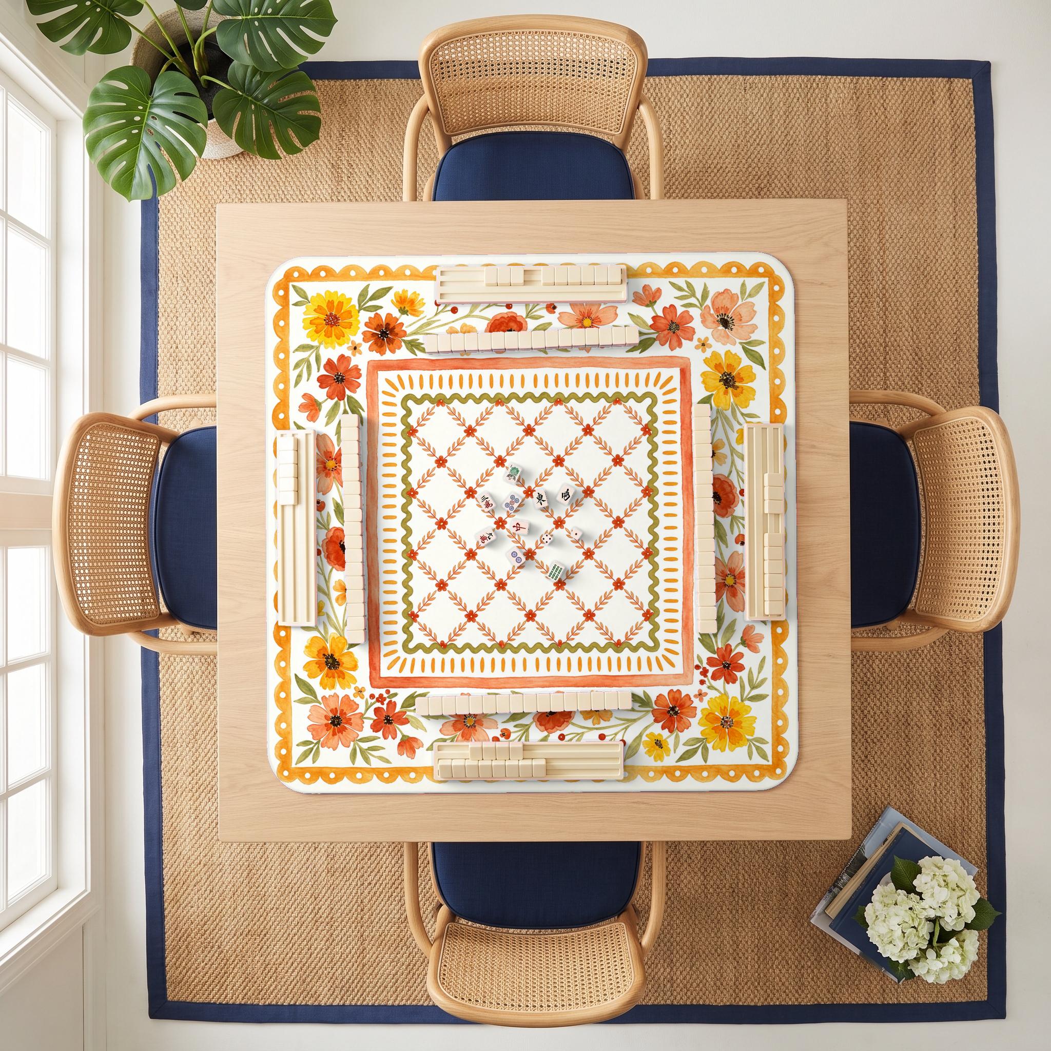 Marigold Folk Mahjong Mat — room overhead