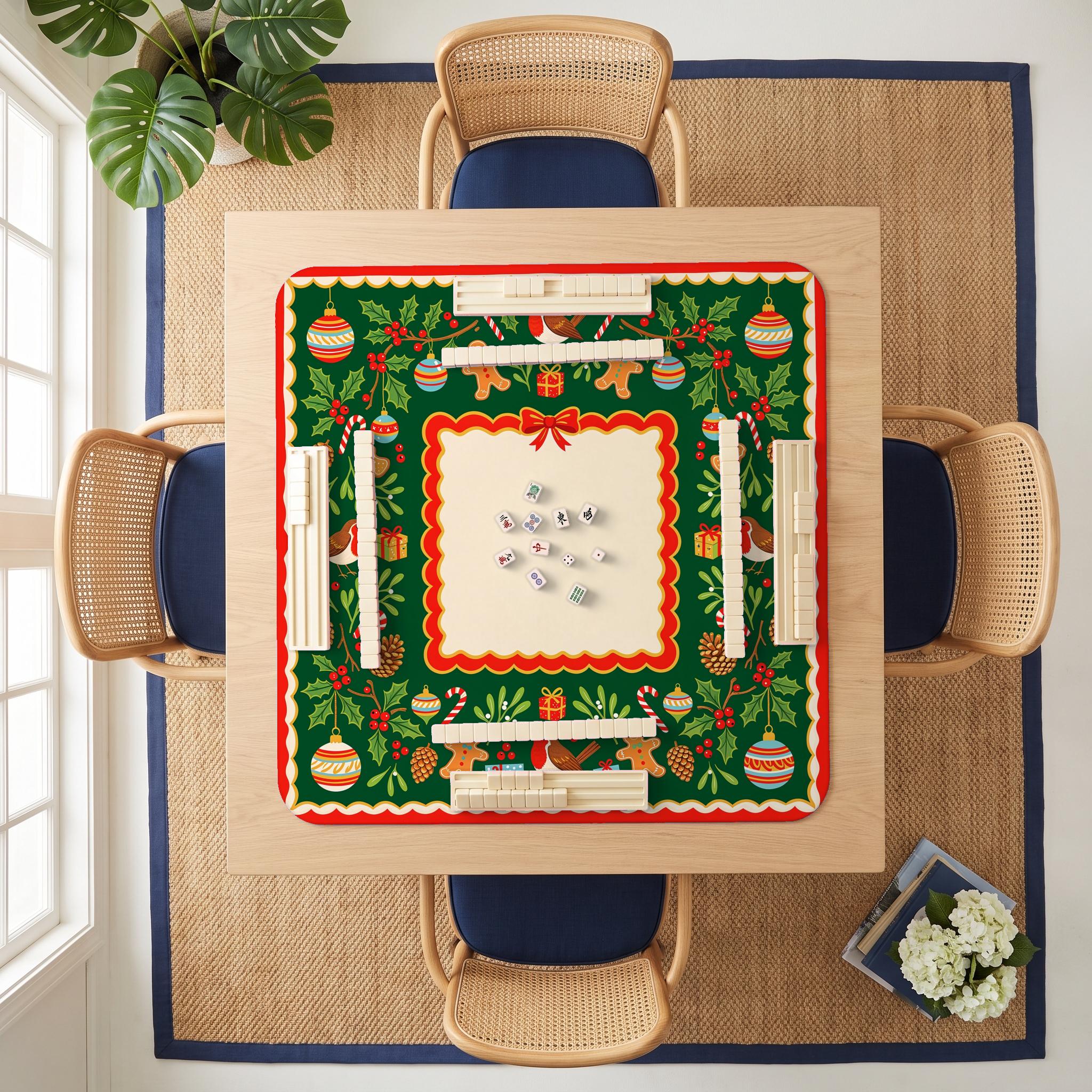 Gingerbread Holly Mahjong Mat — room overhead
