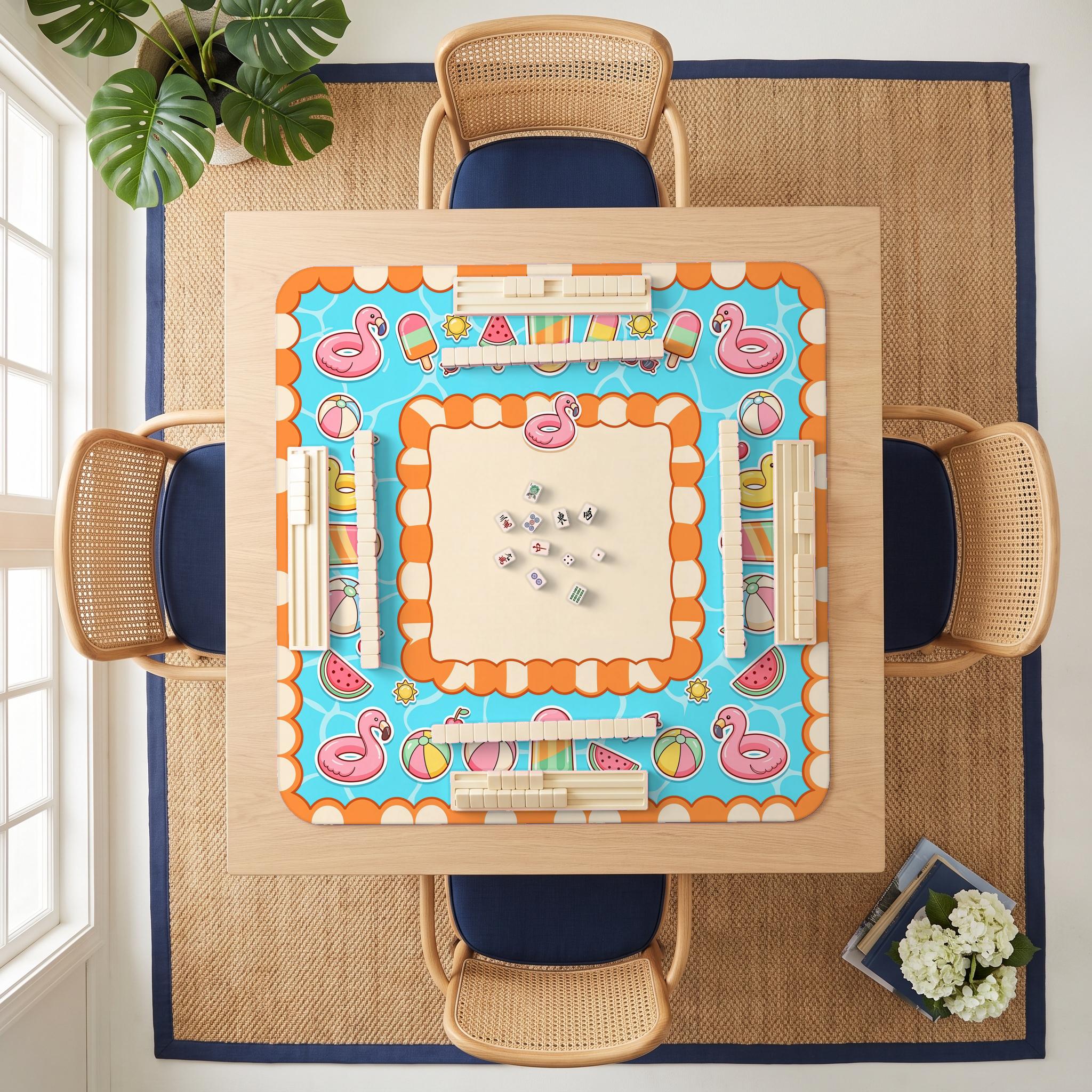 Pool Party Mahjong Mat — room overhead