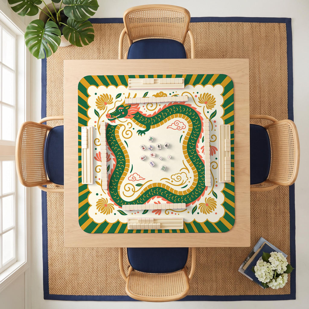 Green Dragon Mahjong Mat — room overhead