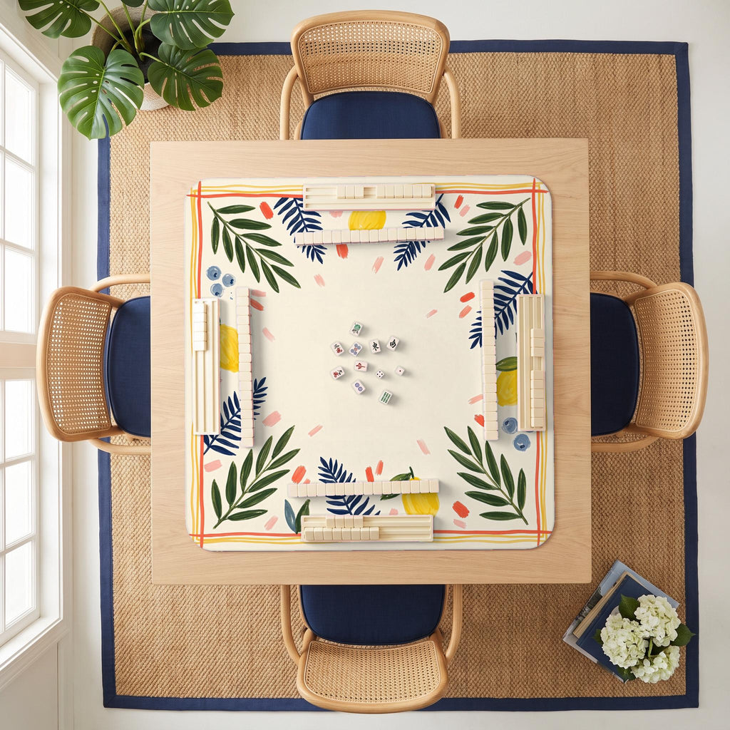 Lemon Fern Mahjong Mat — room overhead