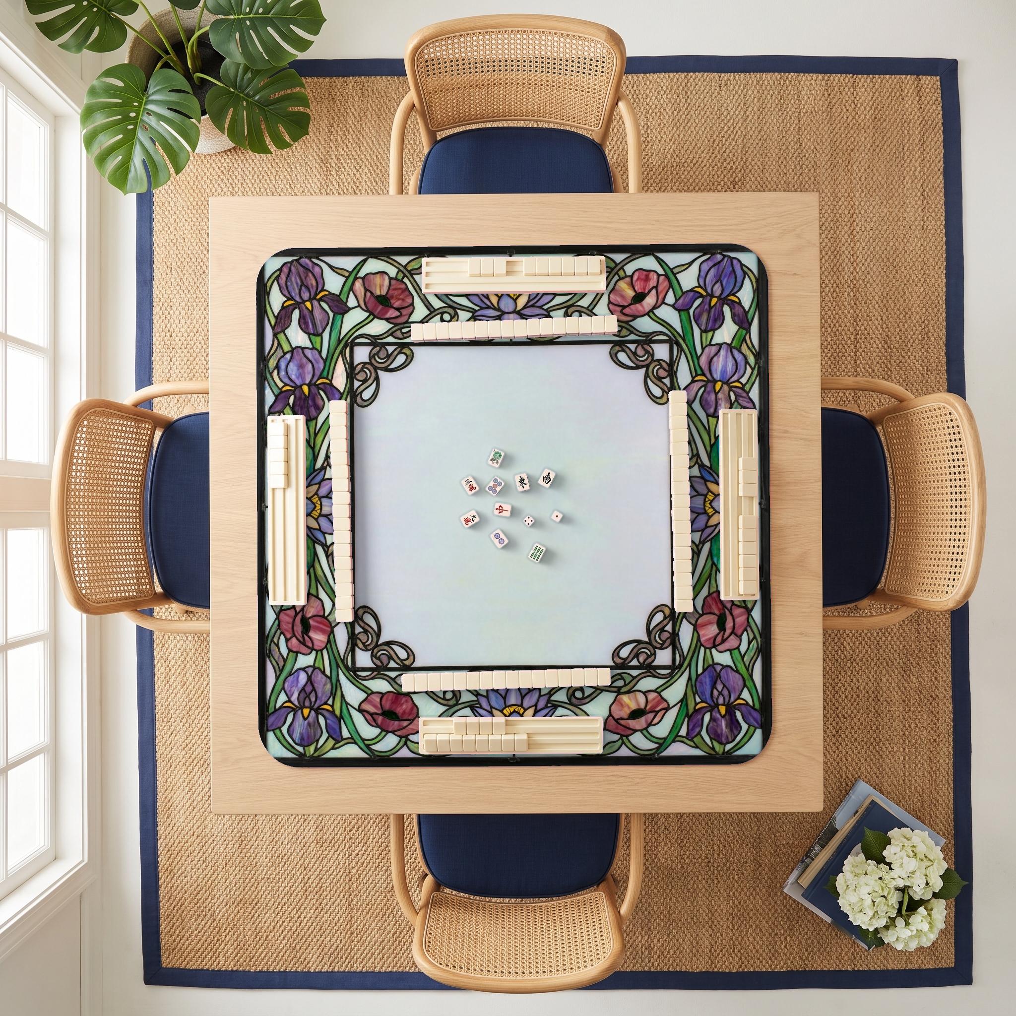 Nouveau Glass Mahjong Mat — room overhead