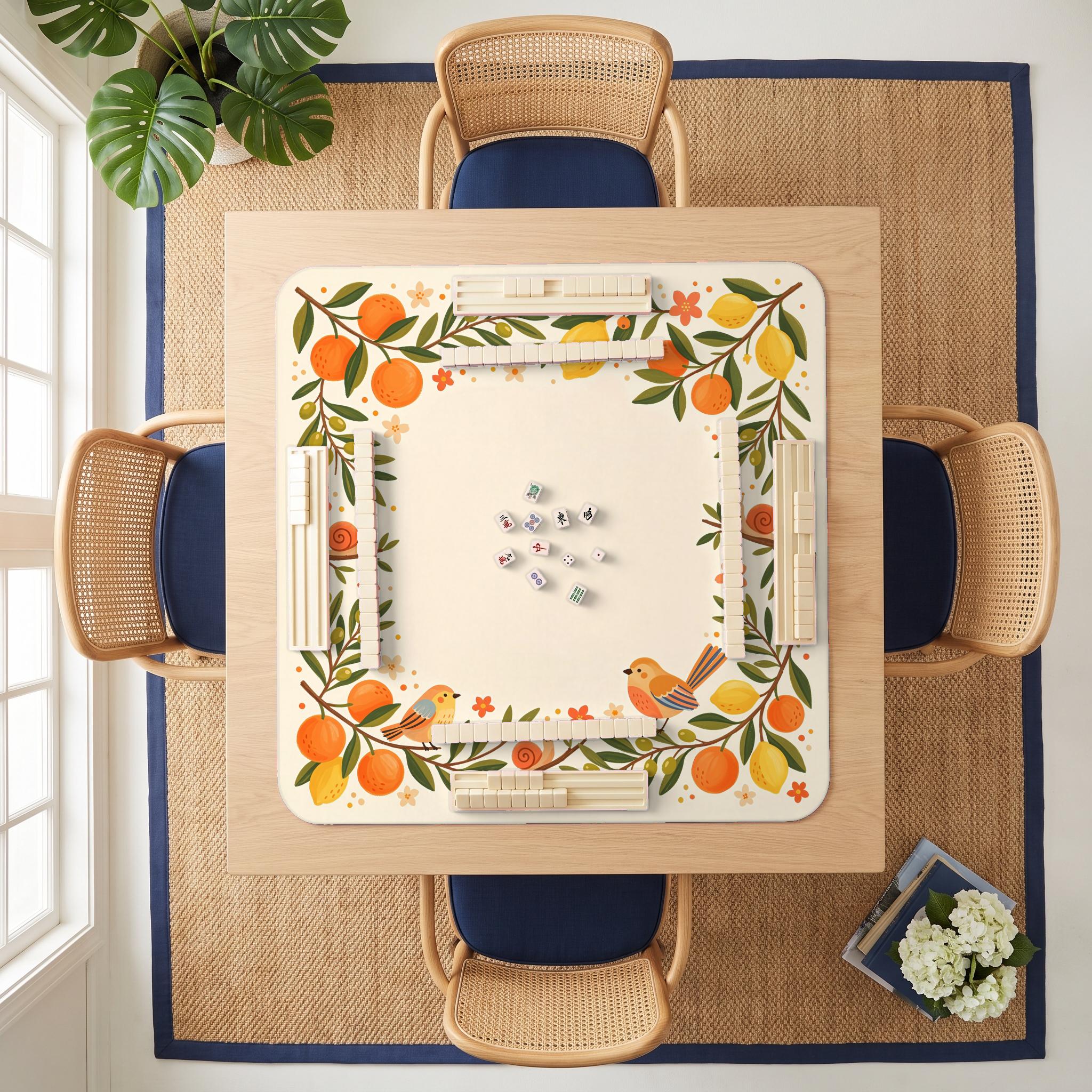 Citrus Snail Mahjong Mat — room overhead