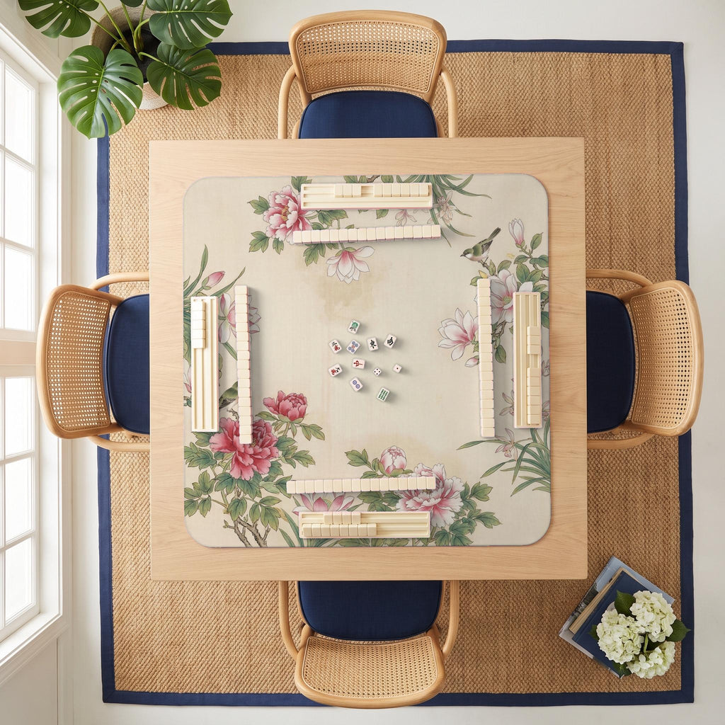 Gongbi Silk Mahjong Mat — room overhead