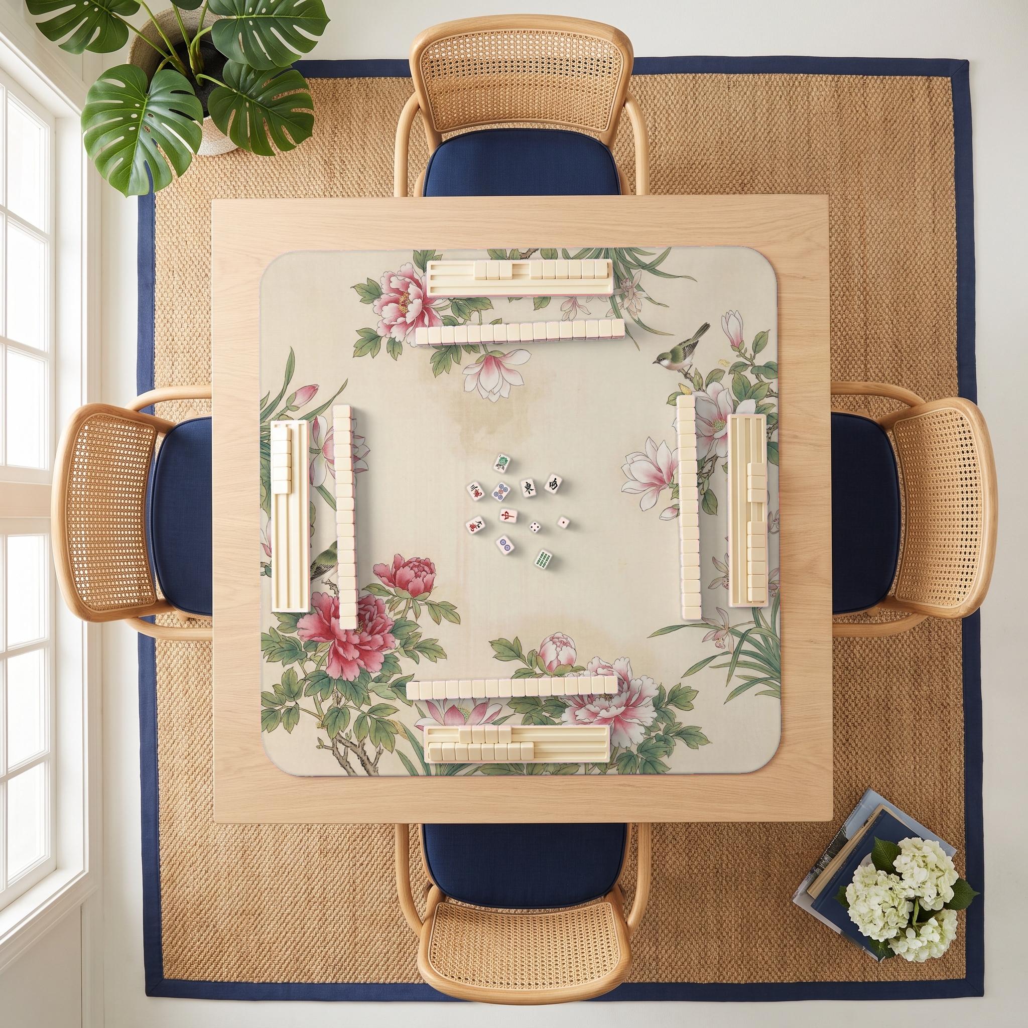 Gongbi Silk Mahjong Mat — room overhead