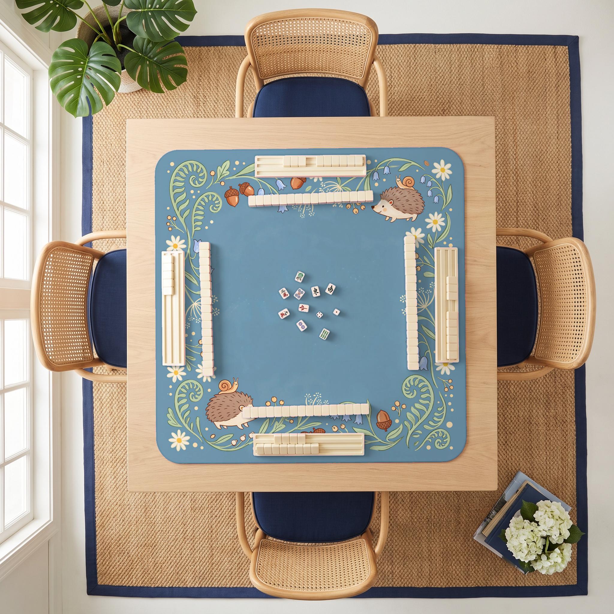 Hedgehog Fern Mahjong Mat — room overhead