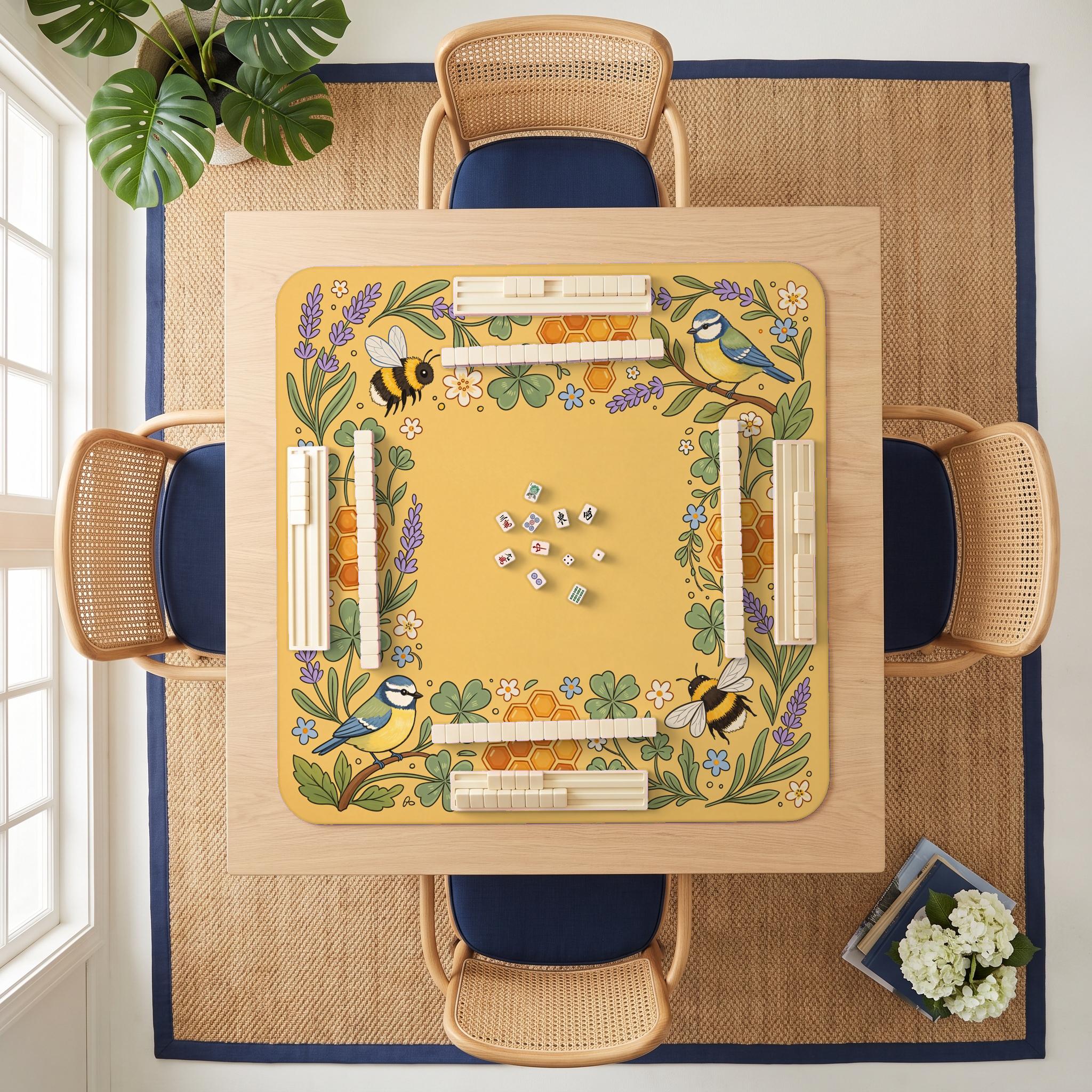 Honeybee Clover Mahjong Mat — room overhead