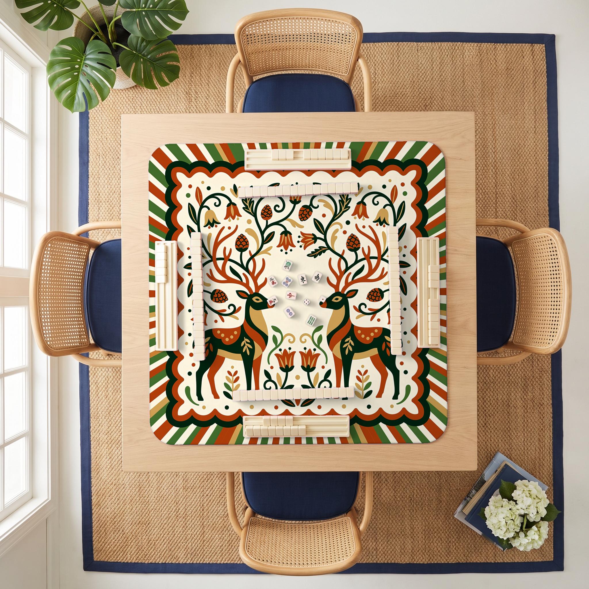 Folk Stags Mahjong Mat — room overhead