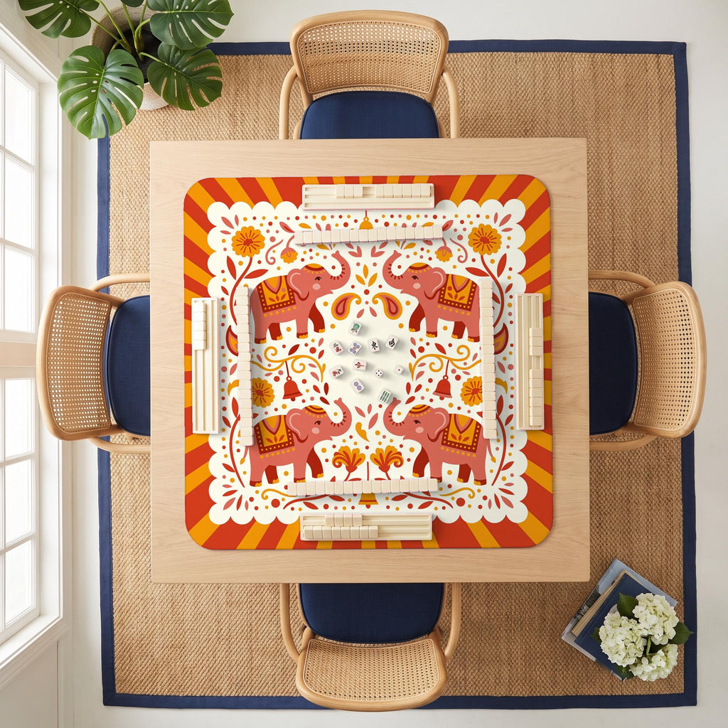 Elephant Parade Mahjong Mat — room overhead
