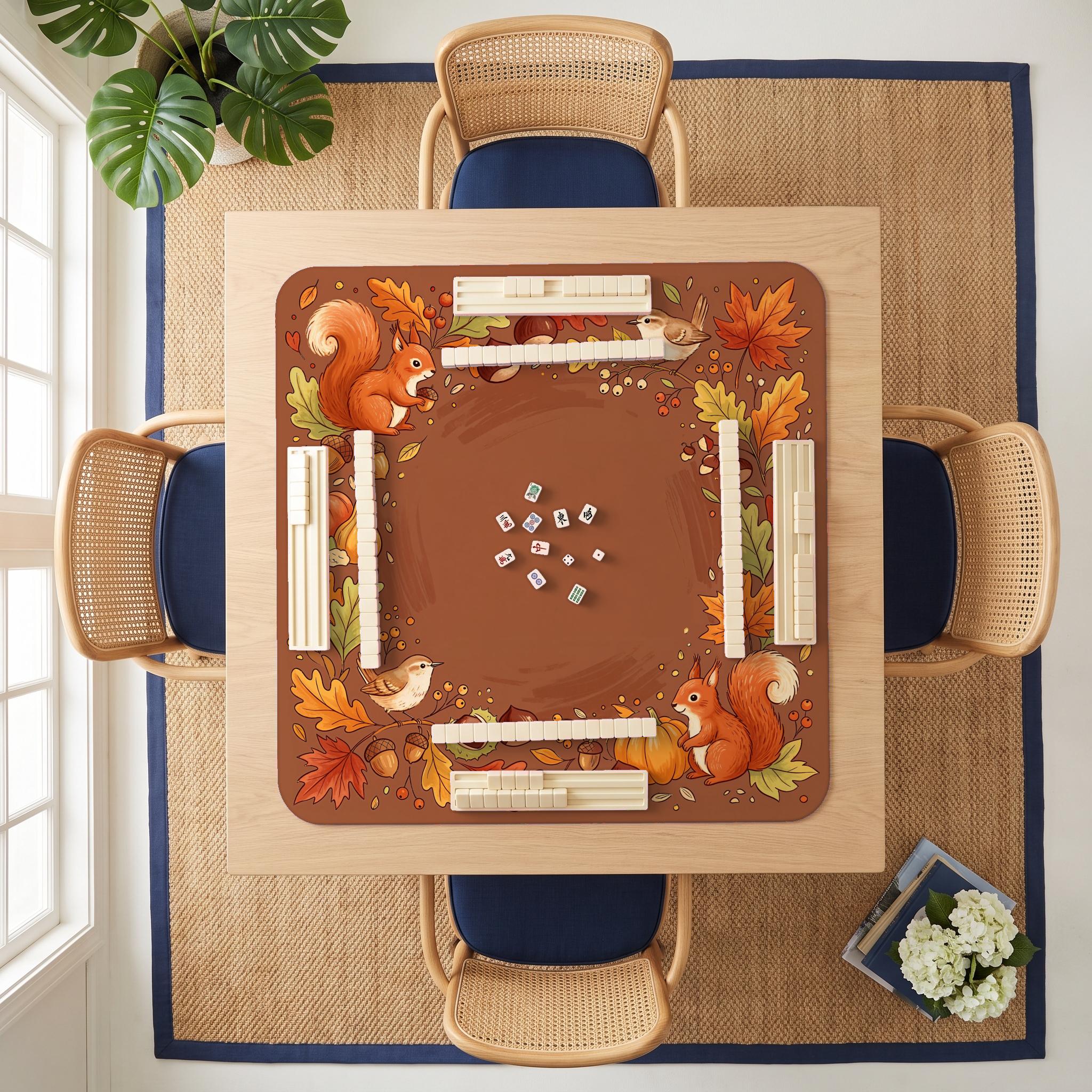 Autumn Squirrel Mahjong Mat — room overhead