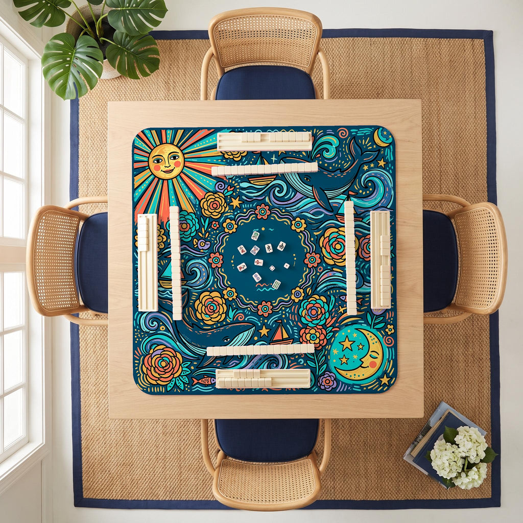 Ocean Sun Moon Mahjong Mat — room overhead